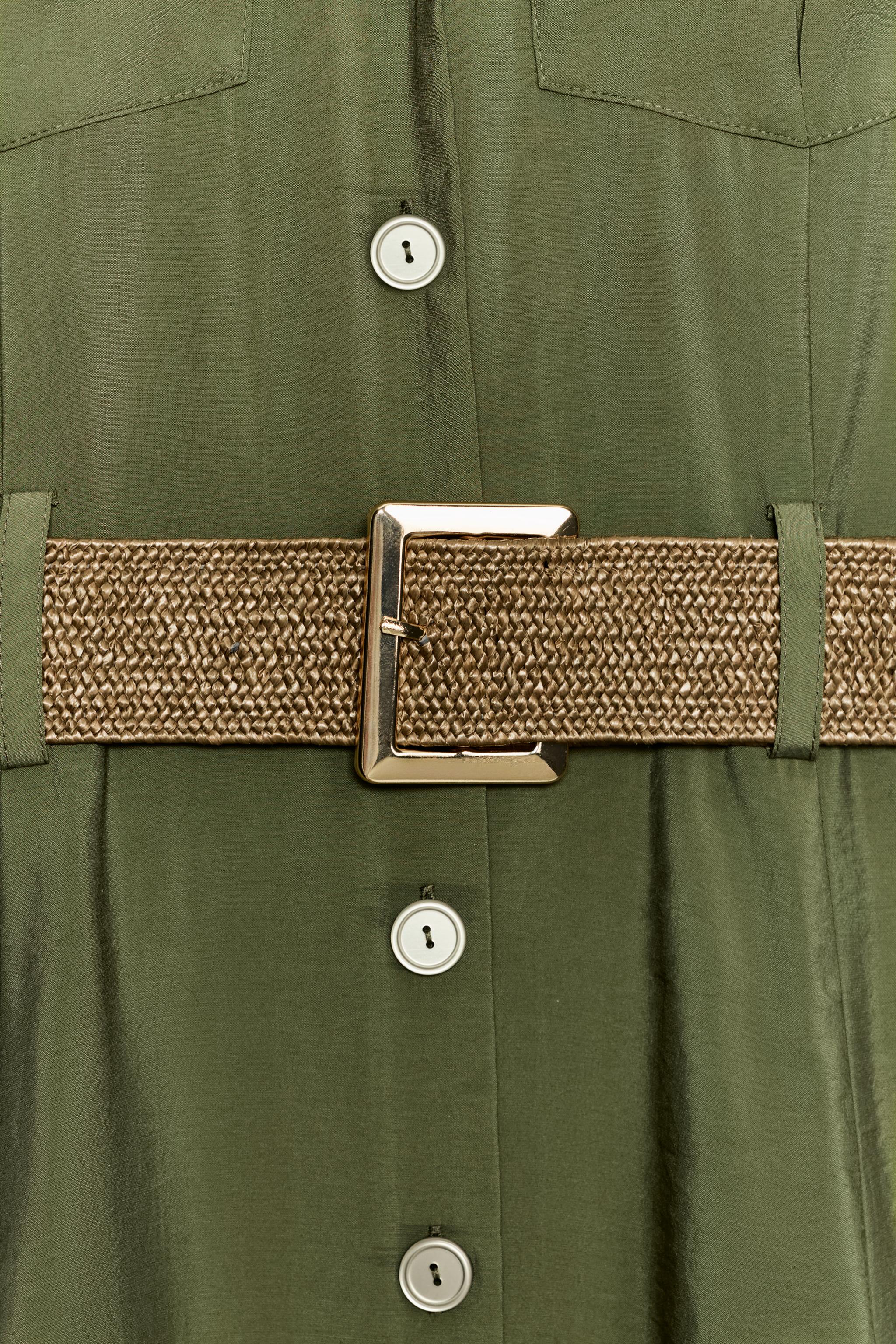 ROBE MI-LONGUE CHEMISE AVEC CEINTURE